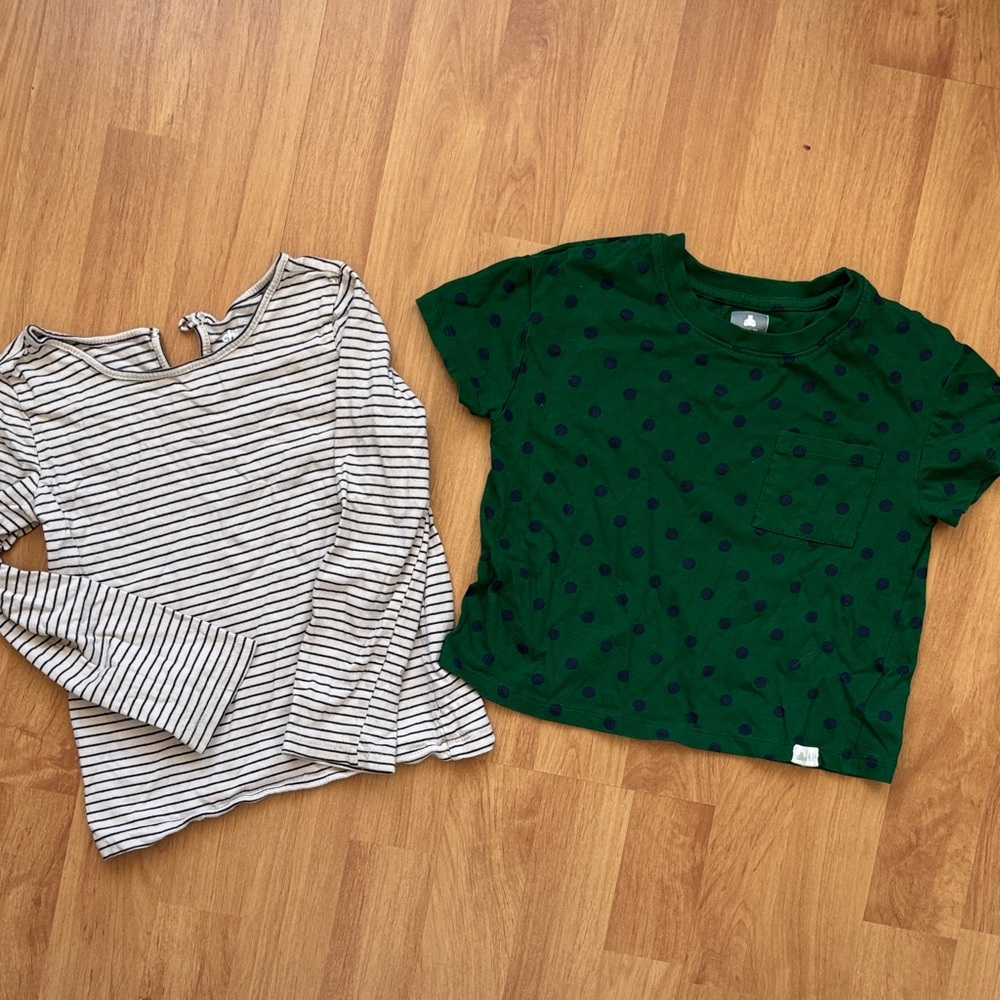 100% cotton - Green and White Striped Kids Shirts set